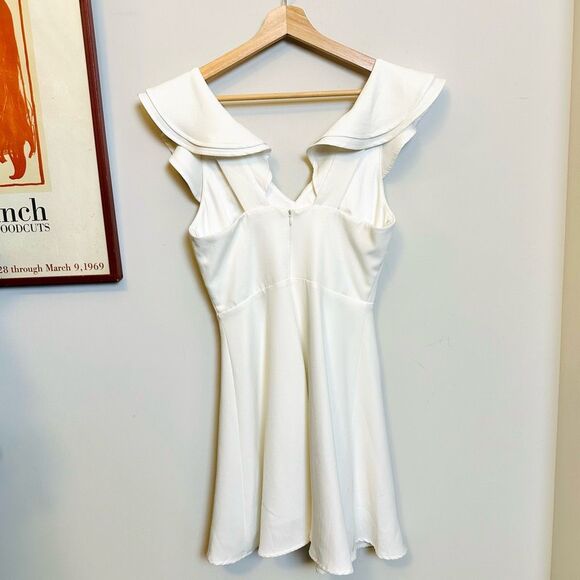 LULUS Divine Darling White‎ Ruffle Skater Dress – Size Small – NWOT - Picture 5 of 9